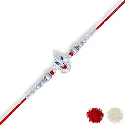 MEIRA JEWELLERY Religious Designer Rakhis With Greeting Card & Roli Chawal-image-70