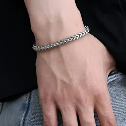Minprice Men Silver-Plated Link Bracelet-image-85