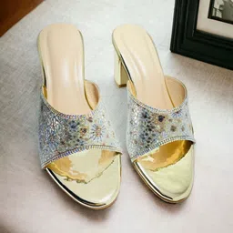 FABBMATE Embellished Party High-Top Comfort Peep Toes-image-26