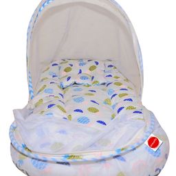 VParents Fruity Baby Feeding Pillow Bedding Set with Mosquito net and Sleeping Bag Combo - Blue image 5