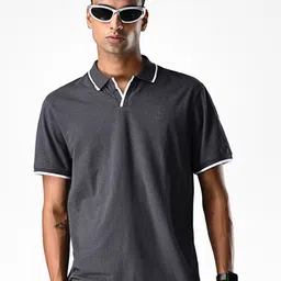 Supa Men Applique Polo Collar T-shirt-image-39