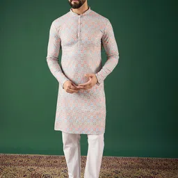 Anouk Men Geometric Thread Work Kurta-58