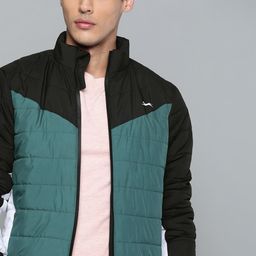 Slazenger Men Teal Black Colourblocked Sporty Jacket-picture-51