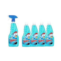 SKYBUST 500 ml Each & 4 Refill Lavender Concentrated Glass Cleaner Liquid (Pack of 5)-image-24