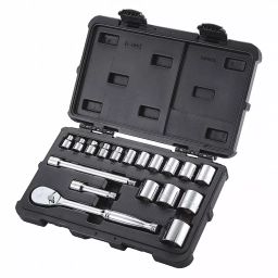 Westward Socket Wrench Set Chrome 12 Point 1/4 - 1 inch, 53PN35-33
