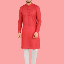 Ethniks Neu-Ron Men Ethnic Motifs Printed Cotton Kurta with Pyjamas-image-80