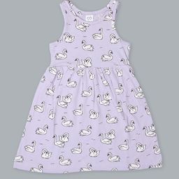 Baby Co Organics Girls Swan Jerse Cotton Printed Dress-image-31