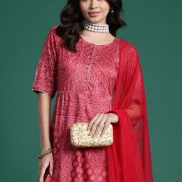 Sangria Bandhani Print Gotta Patti Kurta with Sharara & Dupatta-picture-10