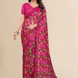 Moda Rapido Pink Poly Georgette Embellished Sarees-picture-30