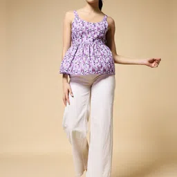 Womenster Women Printed Scoop Neck Cotton Top-picture-34