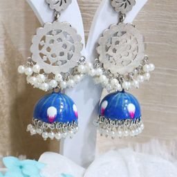SIVA BY ANIKA Brass-Plated Artificial Beaded Dome Shaped Jhumkas-12