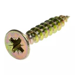 RS PRO Pozidriv Countersunk Steel Wood Screw Yellow Passivated, Zinc Plated, 4.5mm Thread, 25mm Length (Pack of 100)-image-55