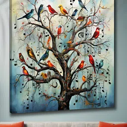 Livin'luxe White And Grey Bird On Tree Canvas Wall Art-picture-25