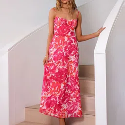 StyleCast x Revolte Floral Print A-Line Midi Dress-image-51