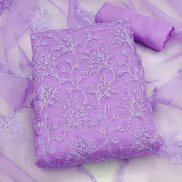 Sidhidata Embroidered Organza Unstitched Dress Material-image-30