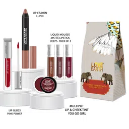 LOVE EARTH Set of Liquid Matte Lipstick + Lip Crayon + Lip Gloss + Lip & Cheek Tint-image-16