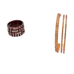 Somil Combo Glass Bangles For Women | Traditional Bangles Set | Daily, Festive & Party, Combo Of 2 Set, Maroon, Golden-image-55