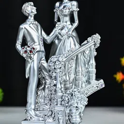 HINDCRAFT Silver-Toned Romantic Couple Showpiece-picture-46