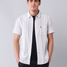 U.S. Polo Assn. Denim Co. Men Classic Fit Vertical Striped Cotton Casual Shirt-picture-31