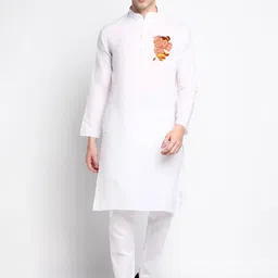 PulseIQ Men Ethnic Motifs Printed Regular Kurta with Pyjamas-7