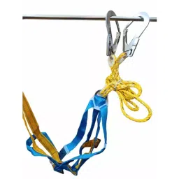 SSWW Double Rope Scaffold Hook Full Body Safety Harness Stainless Steel & Polyester Yellow & Blue Free Size (Pack of 100 Piece)-image-66