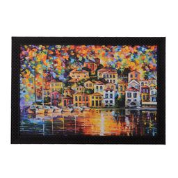 eCraftIndia Multicoloured City View Framed UV Wall Art-picture-16