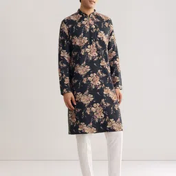 KALKI Fashion Floral Printed Beads and Stones Sequinned Kurta with Trousers-picture-19