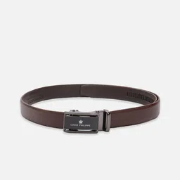 Louis Philippe Men Textured Slider Buckle Closure Leather Formal Belt-image-21