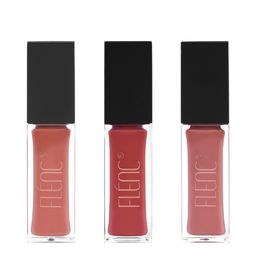 FLENC 3Pc Ritzy Glossy Liquid Lipstick- 10ml Each-Montreal- Miami- Helsinki-18