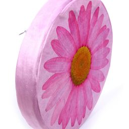 Keshav Creation Pink Flower Round Cushion Toy - Pink-image-9
