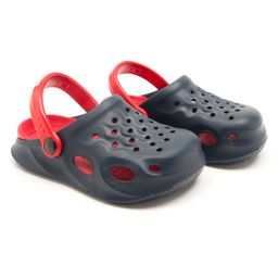 Beanz Perforated  Designed Clogs - Navy  Blue And Red-image-86