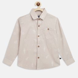 Tales & Stories Full Sleeves Printed Shirt - Beige-picture-3