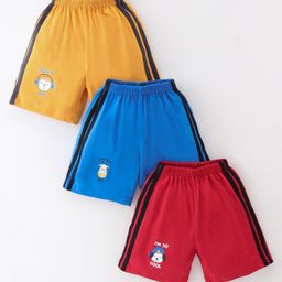 Simply Sinker Knee Length Shorts With Animals Pack Of 3 - Red Gold & Navy Blue-picture-24