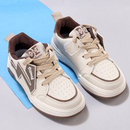 Oh! Pair Lace Up Closure Sport Shoes - Khaki-image-49