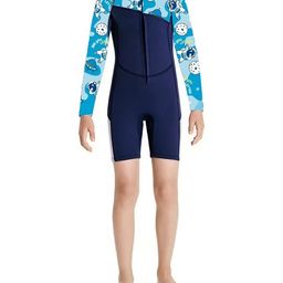 Bosky Swimwear Full Raglan Sleeves Strawberry Printed Legged Swimsuit with Cut & Sew Design - Pink & White-image-38