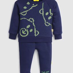 Somersault Full Sleeves Bear Printed Sweatshirt With Joggers Set - Blue-image-47