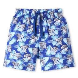 Babyhug Cotton Knit Mid Thigh Length Shorts with Elephant Print - Blue-image-65