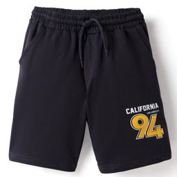Taeko Single Jersey Knit Knee Length Shorts With Number Print - Black-image-21