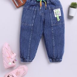 TOONYPORT Denim Natural Text Patch Embroidered Jeans - Blue-image-93