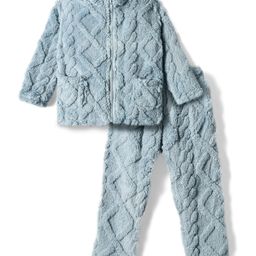 Mark & Mia Full Sleeves with Winter Wear Co-Ord Night Suit with Cable Knit Design - Blue-image-50