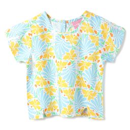 Tales & Stories Viscose Knit Half Sleeves Floral Printed Top - Sky Blue-picture-38