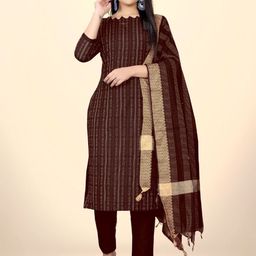 RUDRAA FAB Embroidered Art Silk Unstitched Dress Material-image-12