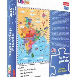 Funskool Play & Learn Educational India Map Jigsaw Puzzle Large Size Multicolour - 48 Pieces image 2
