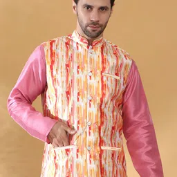 KRAFT INDIA Men Printed Woven Nehru Jacket-16