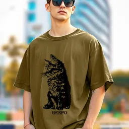 THE BEETEL HOUSE Animal Graphic Printed Drop-Shoulder Pure Cotton Oversized T-shirt-image-76