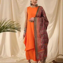 InWeave Women Regular Kurta with Palazzos & With Dupatta-image-32