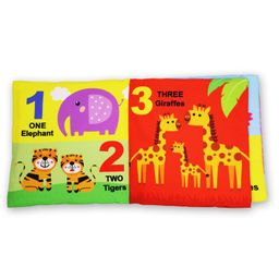 dreamland publications Baby My First Cloth Book 123 with Squeaker and Crinkle Paper Cloth Books - English image 4