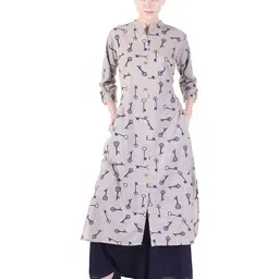 Gs Fashions Women Quirky Printed Daily Cotton A-Line Kurta-image-90