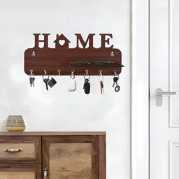 Kuber Industries Brown Wooden 7 Hooks Key Holder-image-78