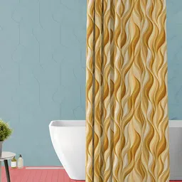 ArtzFolio Brown and White Printed Waterproof Shower Curtain-image-94